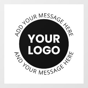 Business Logo & Editable Text  White & Black Window Cling