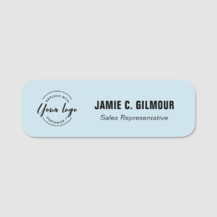 Business logo Employee Custom Blue Name Tag
