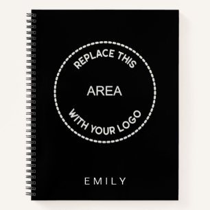 Business Logo Employee Name black Notebook