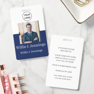 Business Logo Employee Photo Identification Badge 