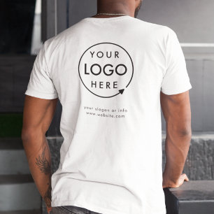 Business Logo Employee Staff Company Back Branded T-Shirt