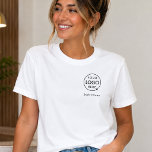 Business Logo Employee Staff Name Company Branded T-Shirt<br><div class="desc">A simple custom business template in a modern minimalist style which can be easily updated with your company logo and staff name or company info. If you need any help personalizing this product,  please contact me using the message button below and I will be happy to help.</div>