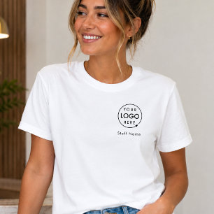 Business Logo Employee Staff Name Company Branded T-Shirt
