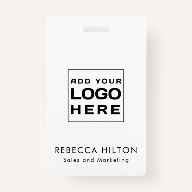 Business Logo Employees Modern Custom Badge (Front)