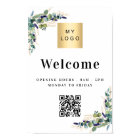 Business logo eucalyptus welcome opening QR code