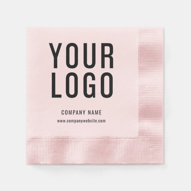 Business Logo Event Promotional Pink Napkin (Front)
