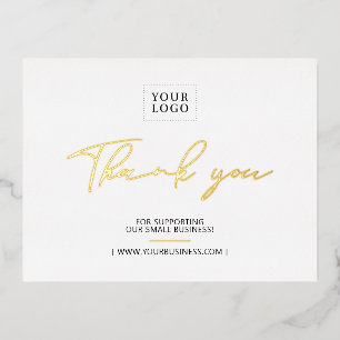Business Logo Foil Thank you Package Insert Invitation Postcard