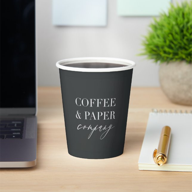 Business logo fully customisable paper cups (Insitu)