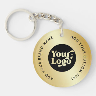 Business Logo Gold Simple Employee Keychain