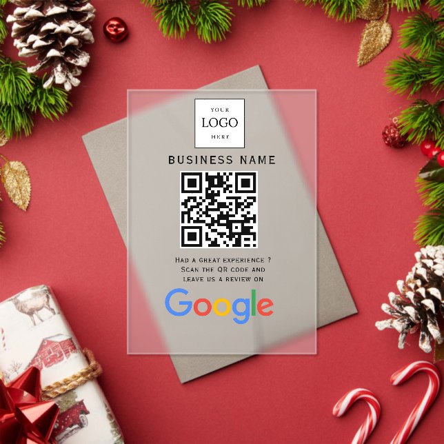 Business Logo Google Reviews website scan  Acrylic Invitations (Insitu (Holiday))