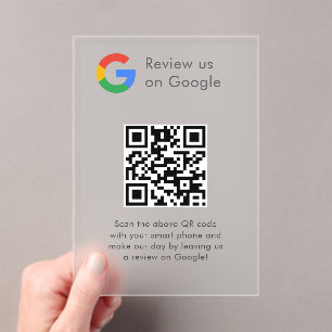 Business Logo Google Reviews website scan  Acrylic Invitations