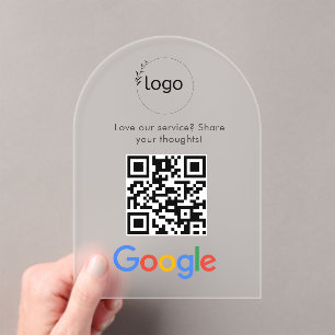 Business Logo Google Reviews website scan  Acrylic Invitations