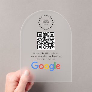 Business Logo Google Reviews website scan  Acrylic Invitations