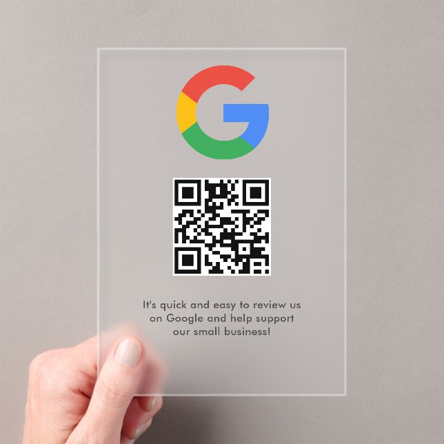 Business Logo Google Reviews website scan  Acrylic Invitations (Insitu (Handheld))