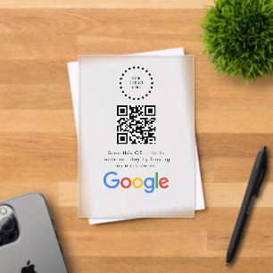 Business Logo Google Reviews website scan Acrylic Invitations