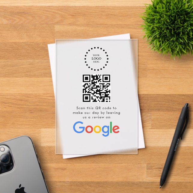 Business Logo Google Reviews website scan  Acrylic Invitations (Insitu (Invitation Card))