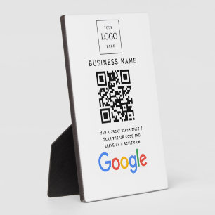 Business Logo Google Reviews website scan Plaque