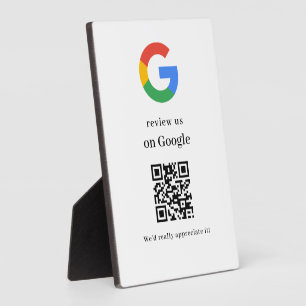 Business Logo Google Reviews website scan Plaque