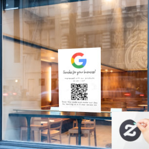 Business Logo Google Reviews website scan Window Cling
