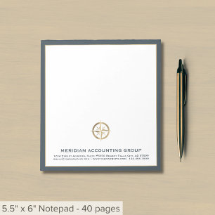 Business Logo Grey Border Notepad