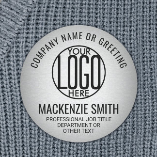 Business Logo Grey Colour Printed Plastic Employee Name Tag