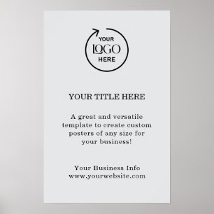Business Logo   Grey Minimalist Modern Simple Poster