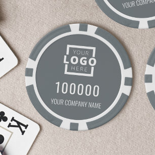 Business Logo Grey Poker Chips