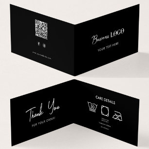 Business Logo Hang Tag Swing Care Details Folded 