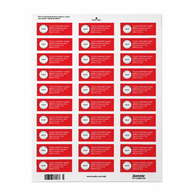 Business logo here Custom Corporate red (Full Sheet)