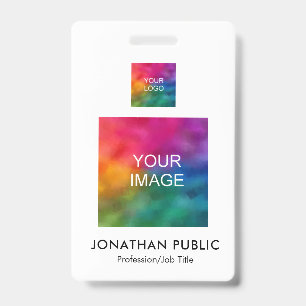 Business Logo Here Employee Photo Name And Title Badge