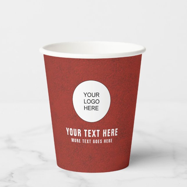 Business Logo Here Stylish Create Your Own Coffee Paper Cups (Front)