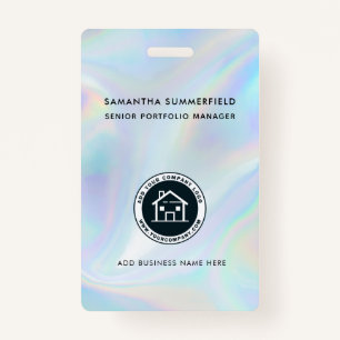 Business Logo Holographic ID Company Employee Badge