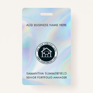 Business Logo Holographic ID Company Employee Badge