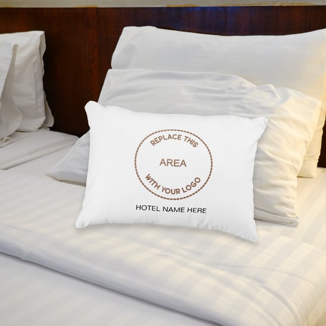Business Logo Hotel Guest House Name White Accent Pillow (Creator Uploaded)