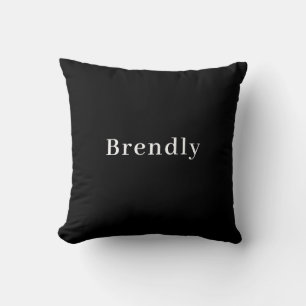 Business Logo I Brand Name Promotional Black Throw Pillow