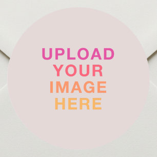 Business Logo Image Beige Classic Round Sticker