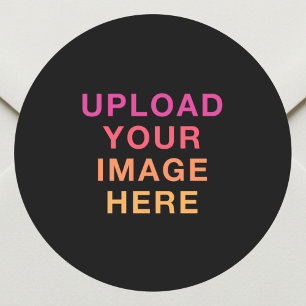 Business Logo Image Black Classic Round Sticker