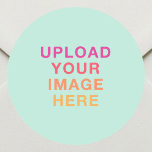 Business Logo Image Mint Green Classic Round Sticker