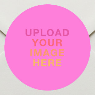 Business Logo Image Pink Classic Round Sticker