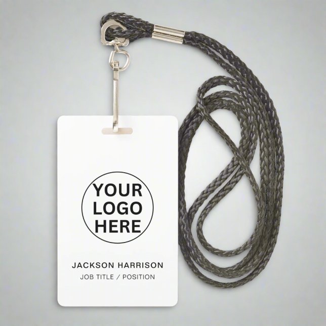 Business Logo l Staff Employee ID Black & White  Badge (Creator Uploaded)