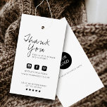 Business Logo Label Hang Tag<br><div class="desc">Modern minimalist design in black and white for personalized business logo thank you hang tag. Customize it for yourself! *These hang tags don't come with holes. The holes are simulated in the artwork.</div>