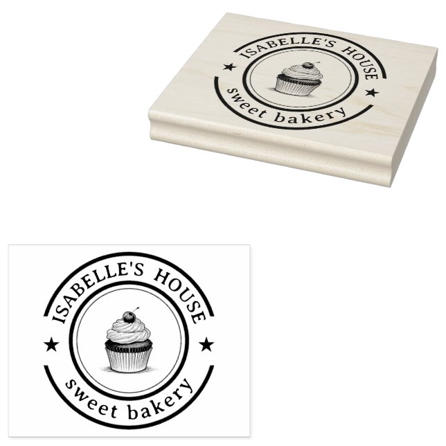 Business Logo | Large Personalized Homemade Logo  Rubber Stamp (Stamped)