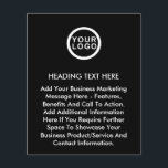 Business Logo Large Print Promotional Flyer<br><div class="desc">Business Logo Large Print Promotional Flyer. Add your custom logo and business information to this promotional flyer. Perfect for promoting products,  services and special events.</div>