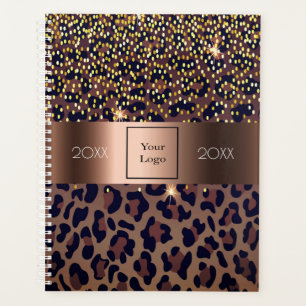 Business logo leopard pattern brown bronze 2025 planner