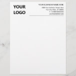 Business Logo Letterhead Name Address Phone E-mail<br><div class="desc">Custom Font and Colours - Your Professional Business Letterhead with Logo - Add Your Logo - Image / Business Name - Company / Address - Contact Information - Resize and move or remove and add elements / image with Customization tool. Choose font / size / colour ! Good Luck -...</div>