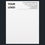 Business Logo Letterhead Name Address Phone E-mail<br><div class="desc">Custom Font and Colours - Your Professional Business Letterhead with Logo - Add Your Logo - Image / Business Name - Company / Address - Contact Information - Resize and move or remove and add elements / image with Customization tool. Choose font / size / colour ! Good Luck -...</div>