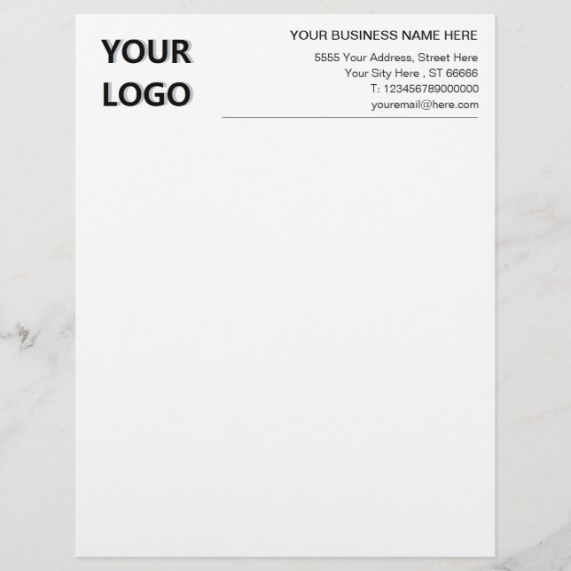 Business Logo Letterhead Name Address Phone E-mail (Front)