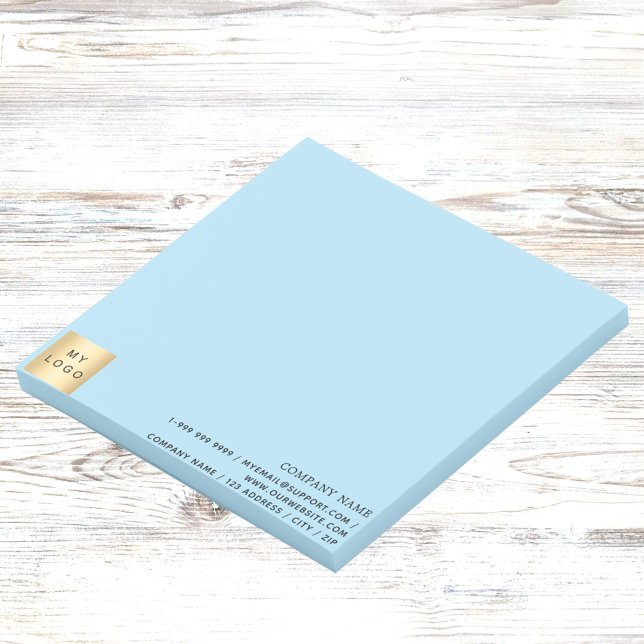 Business logo light blue post-it notes (Creator Uploaded)