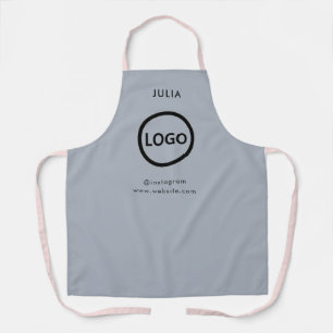 Business Logo Light Grayish Employee Staff Name Apron