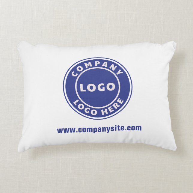 Business Logo Matching Corporate and Guesthouse Accent Pillow (Front)